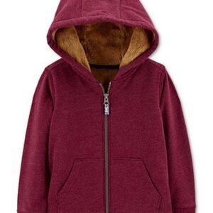 Carter’s Hooded Zip-Up Fleece Jacket in Burgundy